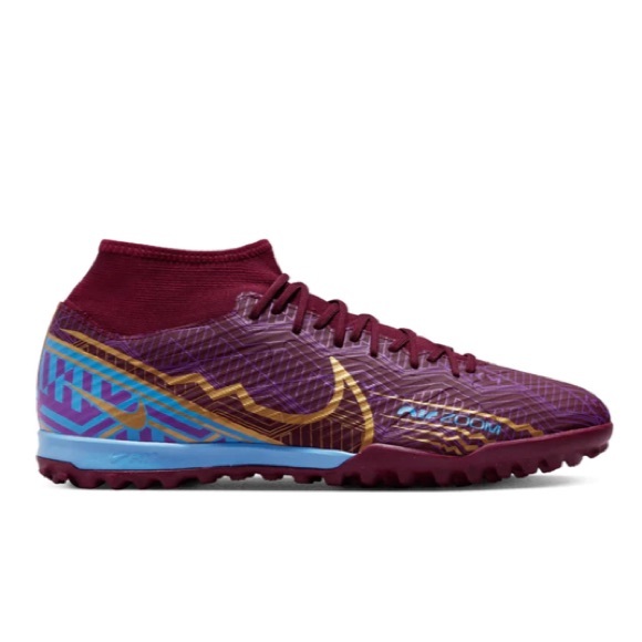 Nike Zoom Superfly 9 Mercurial KM Academy TF Turf Soccer Shoe Dark Beetroot/Gold - Picture 2 of 12